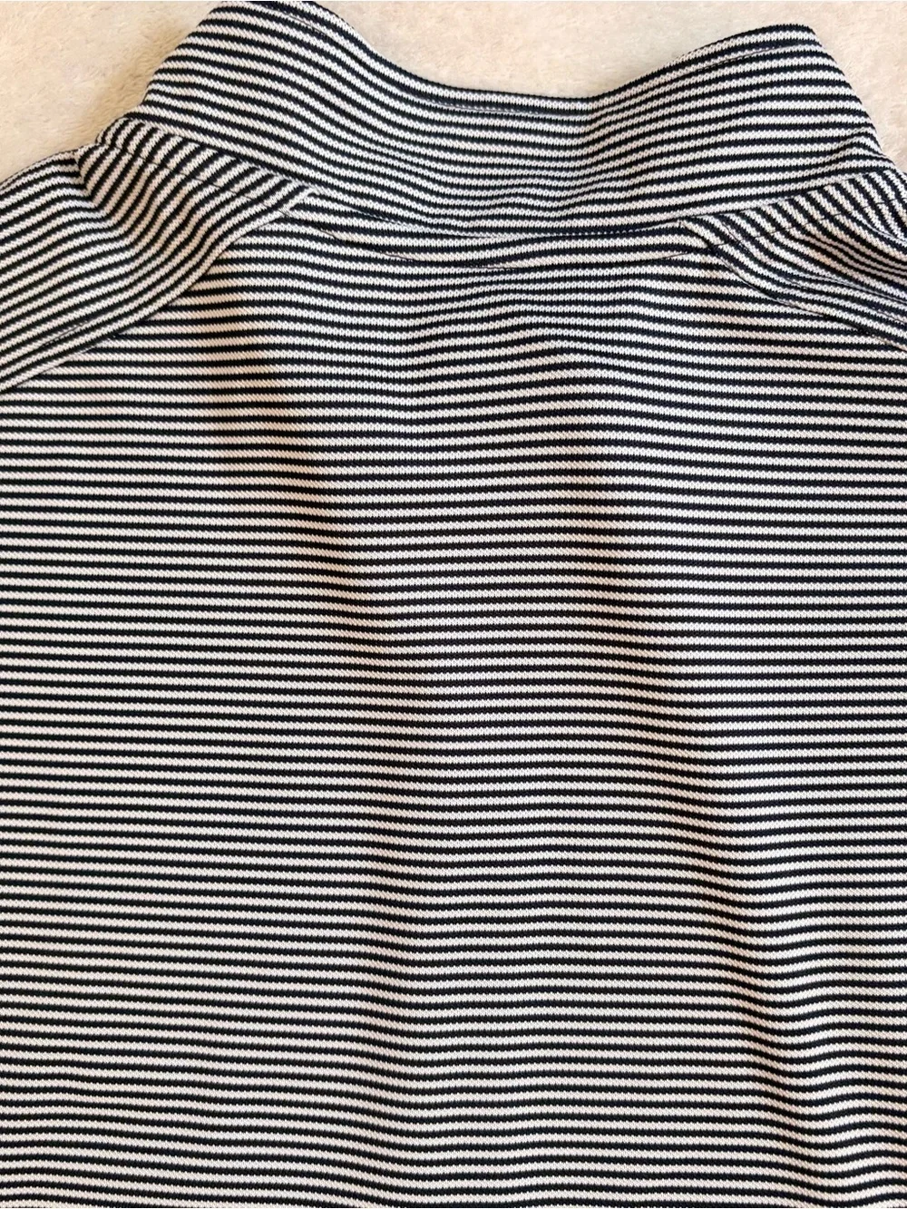 Cutter & Buck Men's Navy White Striped 1/4 Zip Performance Pullover Sz L
